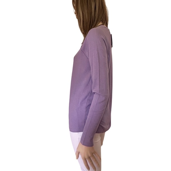 J. Jill Cotton Top Tank Tee Sweater Raglan Long Sleeve Lavender Relaxed Fit XS-S - Picture 5 of 14